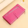 Cartera Larga Moda Estilo Coreano Ranuras Múltiples para Tarjetas Portatarjetas de Identificación Anti-Robo RFID Billetera Larga Monedero de Cuero Genuino Vintage con Acabado de Aceite y Cera