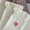 Nuevos Calcetines Holgados de Encaje para Otoño e Invierno con Bordado de Corazón, Calcetines de Media Pantorrilla al por Mayor, Calcetines Sueltos para Maternidad, Calcetines de Algodón Sin Costuras al por Mayor