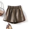 Calça de Couro de Ovelha Feminina Haining Cintura Alta Solta Perna Larga 2026 Primavera Nova Emagrecedora Forma Aa Calça de Couro para Bota