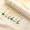 Colgante de mariposa de cristal de alta calidad cadena de acero inoxidable joyería de temperamento para chicas amigas amistad al por mayor