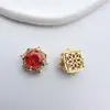 Chapado en Cobre Color 18K Preservación Color Corte Rosa Zircón Caída de Nieve Multi-cuentas Material de Cuentas de Cristal DIY Accesorios de Joyería