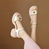 Sandalias de Tacón Alto Francesas Ligeras de Suela Gruesa para Mujer 2026 Verano Nuevas con Una Correa y Tacón Grueso Calzado Casual Versátil para Mujer