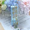 Cinta de color dorado láser de 2.5 cm Zorro Dorado flor de cerezo ola estilo antiguo soporte para barra de cinta accesorios para el cabello hechos a mano diy material de mariposa