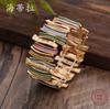 Pulsera Elástica Geométrica Exagerada de Esmalte de Venta Caliente Transfronteriza para Mujer, Pulsera Creativa Asimétrica de Aleación de Alta Gama