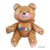 Ins Oso de Peluche para Abrazar de Cumpleaños para Bebés y Niños Coreanos Oso Grande de Ensamblaje 3D Oso Sentado Globo de Película de Aluminio