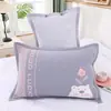 Funda de almohada de algodón puro con botones a presión, una sola pieza, adecuada para almohadas de jardín de infancia y de estudiante, 35* Algodón de gasa para niños