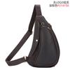 Bolsa de Peito Retro Personalizada de Couro Genuíno para Homens, Bolsa de Ombro Transversal de Couro Bovino de Primeira Camada Expansível, Bolsa de Peito em Couro Crazy Horse