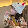 Chapéu de Lã Infantil Fofo do Gato Kt com Proteção para Orelhas Tricotado Lã Outono Inverno Forrado com Fleece Espessado Quente Chapéu de Bebê