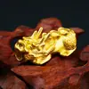Accesorios Pixiu de Cobre Puro Chapados en Oro de Tamaño Grande Vietnamita para Manualidades DIY, Pixiu Tejido a Mano con Cuentas de Imitación de Oro para la Buena Suerte