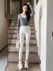 Jeans Blancos Skinny de Cintura Alta Ajustados para Mujer, Pantalones Casuales Tipo Lápiz Elásticos Ajustados para Otoño e Invierno para Mujer, Transfronterizo
