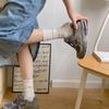 Calcetines de Rayas Crema Calcetines de Media Caña para Mujer Calcetines Finos de Algodón para Primavera y Verano Deportivos Ins de Estilo Coreano Moderno Estilo Japonés Medias de Verano