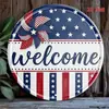 Cruz Americana Retro Lata Redonda Placa de Aluminio Pintura Señal Bar Granja Campo Flores Pintura Decorativa Amazon Señal para Colgar