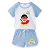 Conjunto Infantil Verão Novo Roupa Infantil Camiseta de Manga Curta Shorts Casual Conjunto de Duas Peças Fashion