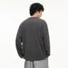 Camiseta de Manga Larga para Hombre 2026 Otoño Nueva Tendencia Americana Peso Pesado Versátil Casual Camiseta Color Sólido Peso Pesado