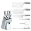 Conjunto de facas de aço inoxidável de 7 peças para uso doméstico, faca de chef, faca de fatiar, faca para cortar ossos, conjunto de facas para presente, faca de frutas