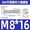 Ventas Directas de Fábrica M3-M12 GB 304 acero inoxidable Tornillo hexagonal exterior cabeza hexagonal tornillo hexagonal