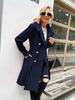 Em estoque 24 Outono/Inverno Novo Europeu e Americano Longo Lã Feminino Casaco eBay tamanho plus Casaco Amazon wish Dupla Face