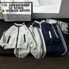 Popular Conjunto Estilo Coreano Otoño 2026 Nuevo Conjunto de Sudadera para Niños Niños y Niñas Sudadera Bordada Bloque de Color Conjunto de Dos Piezas