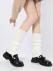 Pierneras de Lana Engrosada para Otoño e Invierno para Mujer, Calcetines de Pantorrilla con Bloques de Color, Estilo Lolita, Gris, Calcetines Holgados Cálidos y Versátiles