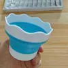 Taza Portátil para Lavar Pinceles Cross-Border Art para Pinturas Gouache y Acuarela, Cubo Plegable Mini de Silicona para Lavar Pinceles