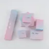 Caixa de Papel Gradiente para Embalagem de Anéis, Brincos, Colares, Pingentes, Caixa de Presente com Gradiente Rosa e Logo, Revestimento de Esponja