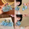 Pendientes de Flor de Rosa Morada Estilo Vacacional para Mujer Primavera Super Hada Borla Pendientes Dopamina Pendientes Exagerados de Gama Alta