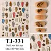 Adesivos de arte para unhas com estampa de leopardo retrô, estilo europeu e americano, novos, transfronteiriços, com designs em relevo e tridimensionais, também adequados para decoração de celular