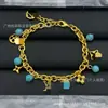 Pulsera de Mujer de Alta Calidad con Trébol de Cuatro Hojas, Letra V de Cinco Flores, Flor Antigua, Cadena para Clavícula Completamente Diamantada, Venta al por Mayor de Fábrica