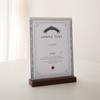 Moldura para Certificado de Honra Acrílico Carta de Autorização Certificado de Honra Moldura Montada Madeira Maciça A4 Mesa Display Transparente Conjunto de Molduras para Fotos Mesa