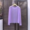 Camisa de Proteção Solar Cor de Doce de Seda de Gelo para Mulheres, Roupa Íntima de Manga Longa, Novo Estilo Verão 2026 Top Camiseta Fina de Malha Camada Base