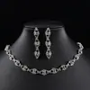 Collares Europeos y Americanos Transfronterizos de Nicho, Aretes de Diamante de Alta Gama, Pulseras, Juego de Joyería de Tres Piezas, Accesorios de Novia para Mujer