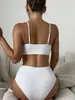 2023 AliExpress Europeo y Americano Comercio exterior nuevo traje de baño de dos piezas para mujer bikini simple elegante de perlas 1313W