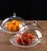 Tapa Transparente Acrílica, Tapa Redonda de Plástico, Plato para Frutas, Cubierta a Prueba de Polvo para Alimentos, Plato de Exhibición para Degustación, Plato para Snacks