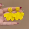 Aretes Color Rosa Dopamina para Mujer, Diseño de Nicho, Lujo Ligero, Sensación de Alta Gama, Estilo Vacaciones en la Costa, Aretes de Flor