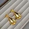 Pendientes Pendientes Europeos y Americanos Retro de Nicho con Sentido de Diseño Textura Irregular Forma de Hoja Latón Chapado en Oro Distintivos Exagerados