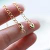Pulsera de cadena larga con retención de color en oro de 18 quilates, cierre de langosta con extensión de cadena de cola de gota de agua, accesorios de joyería DIY