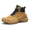 Zapatos de Hombre de Caña Alta Otoño e Invierno Nuevos Zapatos Deportivos para Exteriores Senderismo Casual de Moda Suela Gruesa Antideslizantes Resistentes al Desgaste Botas de Montañismo