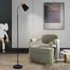 Luminária de chão nórdica sala de estar quarto cabeceira estudo moderna simples ferro vertical LED preto e branco luminária de sofá