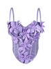 Europa y Estados Unidos Transfronterizo Nuevo Top Camisola de Flores Tridimensionales Ajustado Estilo Deseo Puro Sexy Pecho Hueso de Pescado