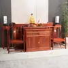 Mueble de Sala de Estar Rural Estilo Chino Madera Maciza Salón Ancestral Casa Mesa Altar Budista Caja para Varillas de Incienso Gabinete Santuario de los Ocho Inmortales Juego de Cuatro o Seis Piezas