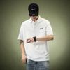 Camisa Polo Estilo Japonês Gola Reversível Manga Curta Masculina Estilosa Versátil Algodão Puro de Alta Qualidade Camiseta de Verão Solta com Gola Tendência