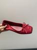 Sapatilha Brisa Suave da Noite 2025 Laço Doce Francês Bico Quadrado Salto Interno Baixo Brisa da Noite Sapatos Femininos