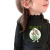 Camiseta de Manga Larga Base para Niñas con Cuello Volante, Felpa Cálida, Elegante, Cuello Semi Alto, Ropa Interior, Top Cepillado, Otoño/Invierno, para Niños Mayores