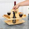Suporte de Vinho de Madeira para Praia ao Ar Livre Mesa de Piquenique ao Ar Livre Suporte de Vinho Portátil Mesa de Frutas Removível Suporte de Taças de Vinho de Múltiplas Camadas