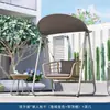 Columpio Mecedora Eléctrica para Patio de Villa al Aire Libre Columpio Doble Colgante de Ratán a Prueba de Lluvia al Aire Libre con Techo Parasol