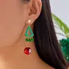 Aliexpress Venta Caliente Transfronteriza Pendientes de Navidad Diseño Geométrico Creativo de Dibujos Animados Pendientes con Colgante de Árbol de Navidad y Campana para Mujer