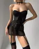 Explosões Europeias e Americanas Transfronteiriças Vestido Feminino Renda Vazada Gola Alta Reunião Modelagem Corporal Perspectiva Traje