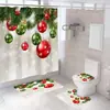 Cortina de ducha transfronteriza Serie Navideña de Amazon Impresión digital 3D Cortina impermeable para baño Suministro directo de fábrica Dropshipping