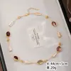 Conjunto de Joias Concha de Abalone Outono e Inverno Brincos Conjunto de Colar Estilo Melard Conjunto de Joias Femininas Joias Vintage