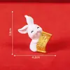 Paisaje en miniatura, decoraciones de Año Nuevo creativas y lindas: figuras pequeñas de conejos, adornos de animales, accesorios para coches y escritorios